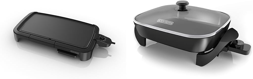 Family-Sized Electric Griddle with Warming Tray & Drip Tray