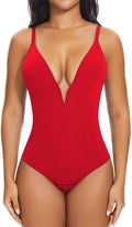 Deep V Neck Bodysuit Tummy Control Shapewear - Sleek Sculpting Fit