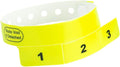 500 Neon Yellow Vinyl 3-Tab Cash Tag Wristbands - Event Security