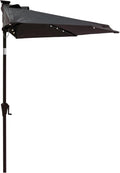C-Hopetree 9 ft Half Round Outdoor Patio Market Umbrella with Lights