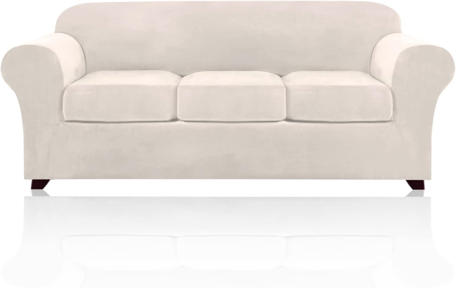 PrinceDeco Velvet Couch Covers for Sofa - Soft 4 Piece Set
