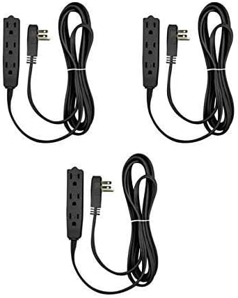 Flat Multiple Outlet Extension Cord 25 Ft for Indoor Use