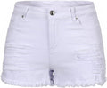 Women Mid Rise Ripped Stretchy Jeans Shorts - Casual Summer Fit