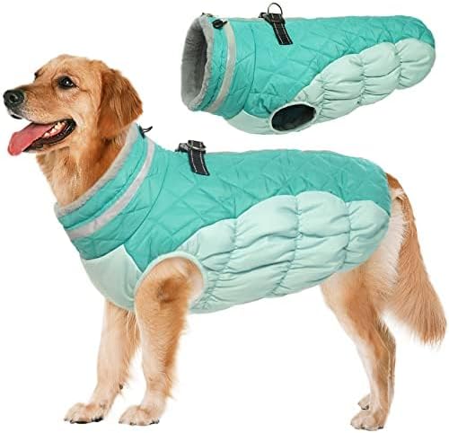 Warm Dog Winter Coat with Harness for Large Dogs by Lelepet