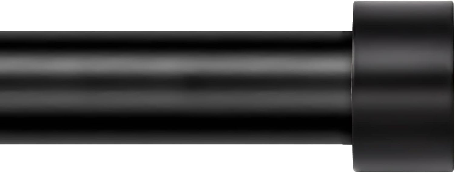 Adjustable Heavy Duty Black Curtain Rod Set | Outdoor Modern Design