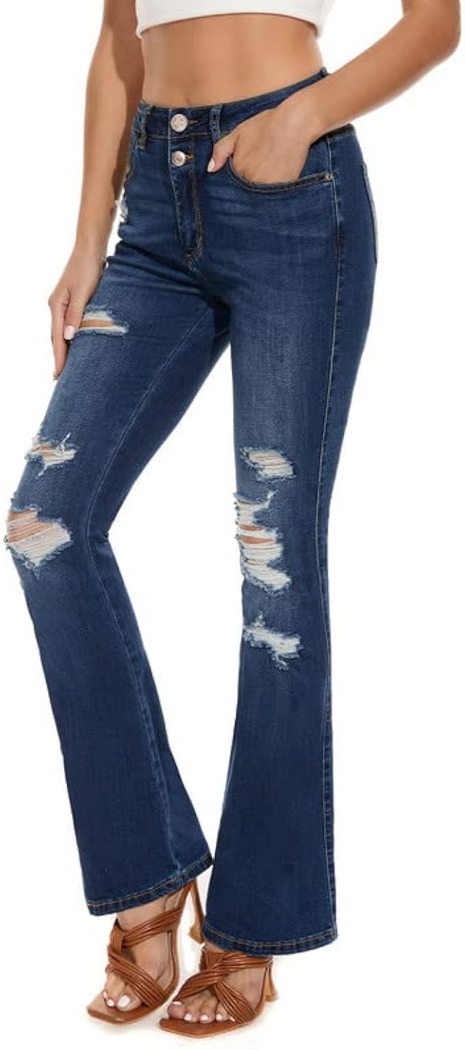 VIPONES Bell Bottom Jeans for Women High Waisted Flare Denim