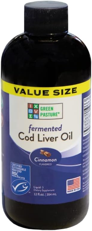 Fermented Cod Liver Oil Liquid - 12oz Cinnamon Flavor