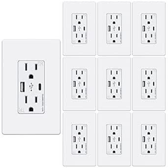 WEBANG USB C Outlet with 25W Charging and Tamper Resistant Design