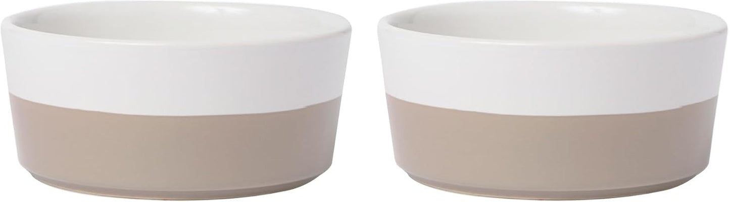 Waggo Dipper Ceramic Dog Bowls Set of 2 for All Breeds