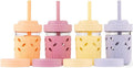 Elk and Friends 8oz Kids Glass Mason Jars - Spill Resistant 4 Pack