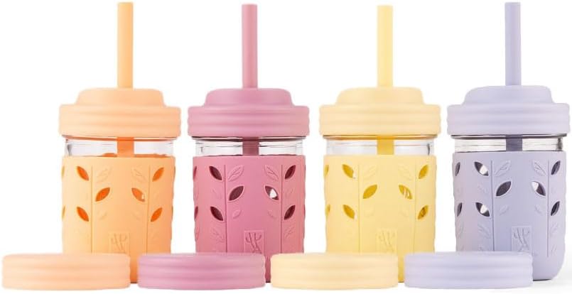 Elk and Friends Kids Glass Cups - 8oz Mason Jars for Fun