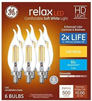 GE Relax 6-Pack 60 W Equivalent Dimmable Soft White LED Bulbs