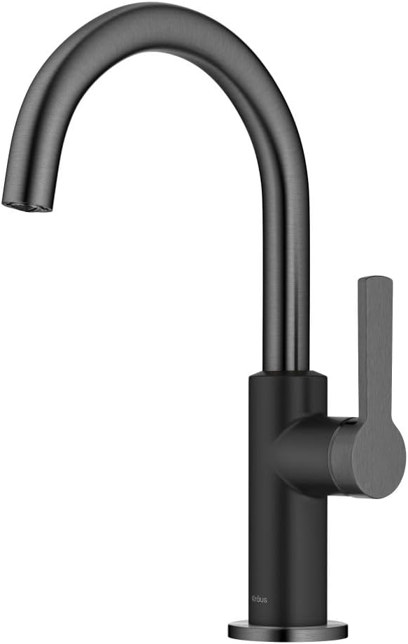 Kraus Oletto Single Handle Kitchen Bar Faucet in Matte Black