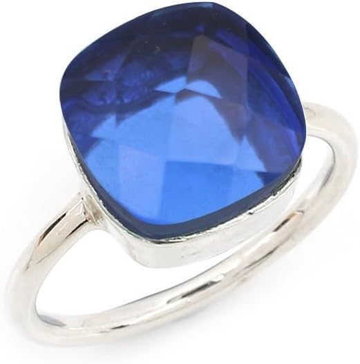 Simple Aquamarine Ring - Elegant Silver Statement Ring