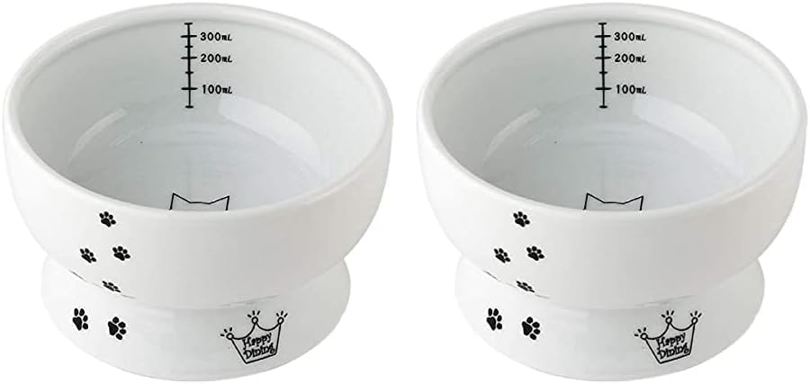 Necoichi Raised Cat Water Bowl for Easy Hydration and Safety
