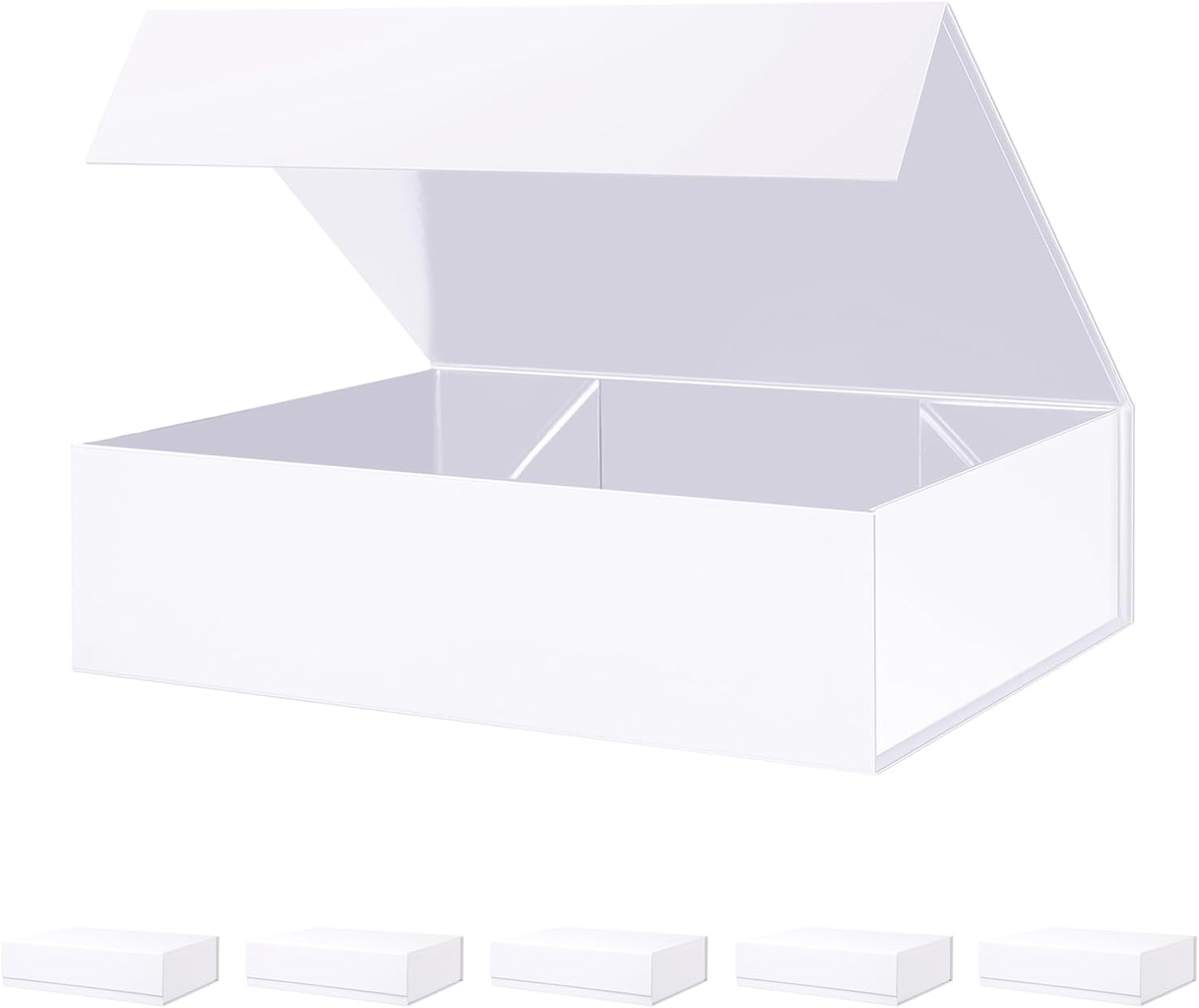 Large White Gift Boxes with Magnetic Closure for Elegant Packaging