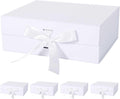 White Gift Box with Ribbon Magnetic Lids 10.2x9x3.74 in - Elegant 5