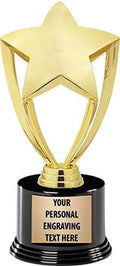 Gold Star Trophy with Custom Engraving 7.25 in - Personalized Award