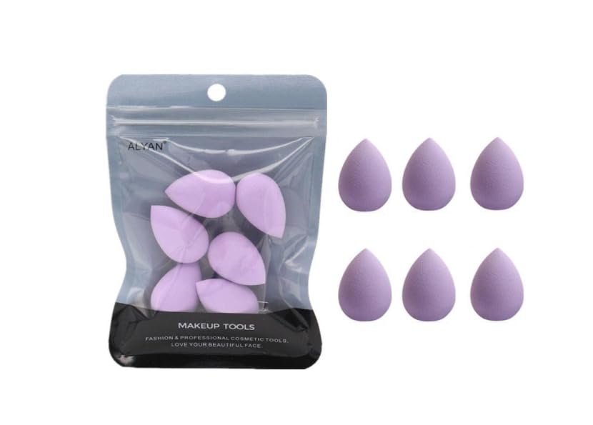 6PCS Purple Mini Makeup Sponge Set - Flawless Makeup Application
