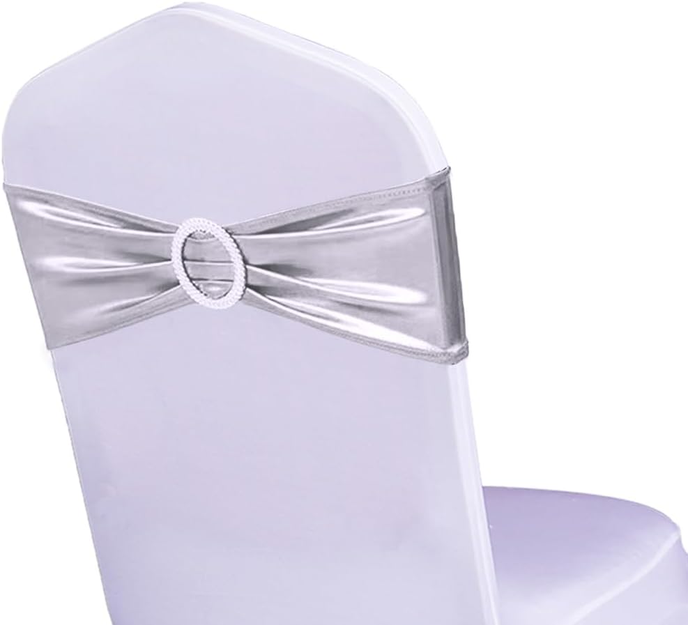 Pack of 100 Wedding Silver Chair Sashes for Elegant Decor