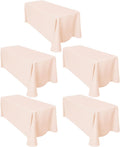 Peach 5-Pack Rectangular Tablecloths 90 in x 132 in - Floor Length