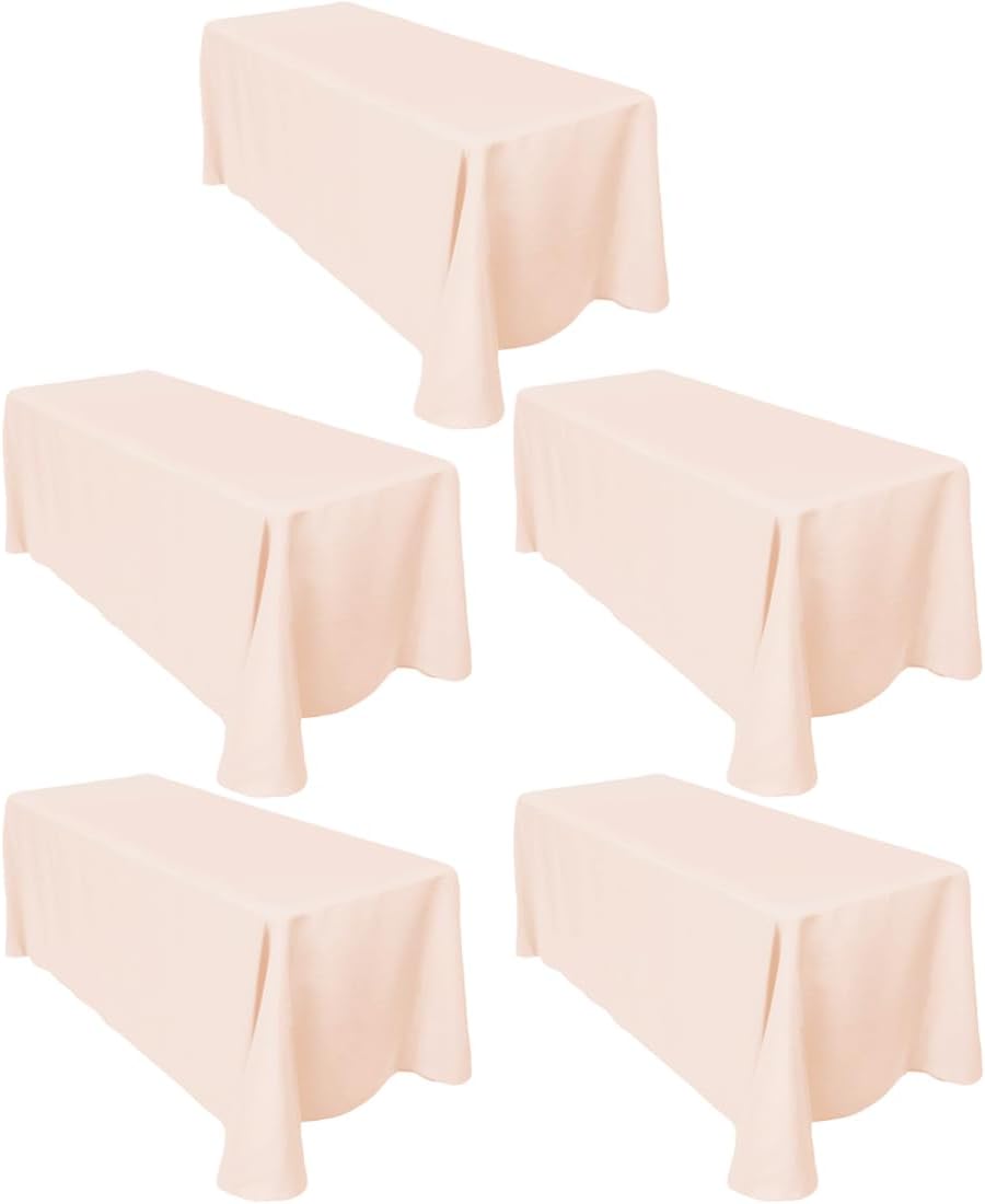 LTC LINENS 5-Pack Rectangular Tablecloths for Elegant Events