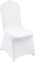 Flat-Front Chair Covers Stretch Slipcovers 30 Pack - White for Events
