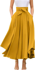 High Waisted Side Slit Bohemian Maxi Skirt - Elegant Twirl Ready