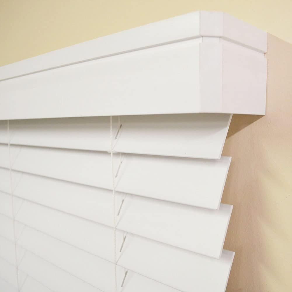 2 Inch Cordless Faux Wood Blinds with Contemporary Valance
