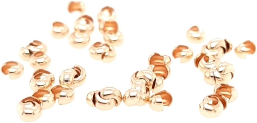 20pcs 14/20 Yellow Gold-Filled Open Crimp Bead Covers for Jewelry