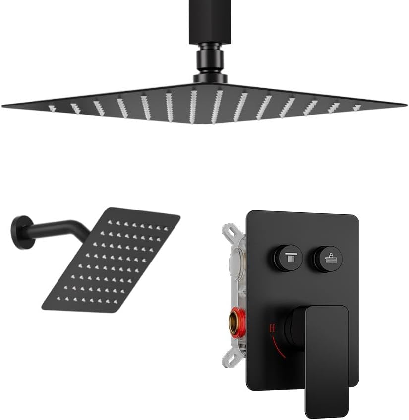 Luxurious Shower Faucets Set with Dual Head Rain Shower System