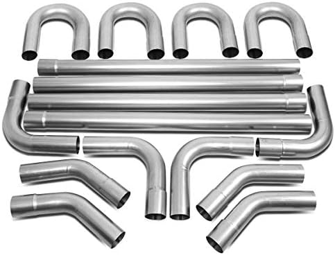 DNA Motoring ZTL-25RAW 16 Pcs 2.5 Inches Custom Exhaust Tubing