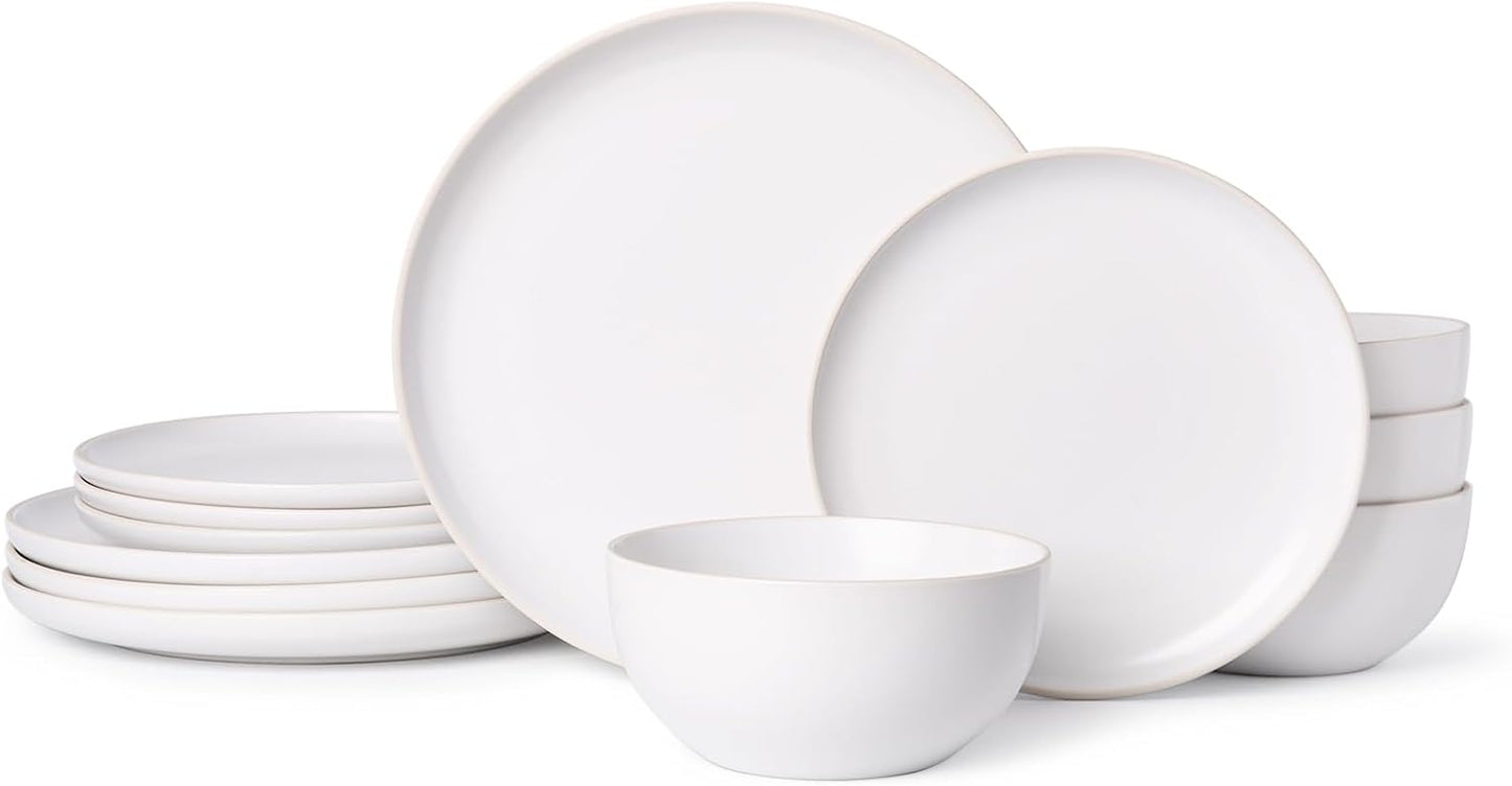 Ceramic Dinnerware Sets for 4, 12 Pieces, Dishwasher Safe