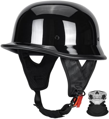 DOT Certified German Style Motorcycle Half Helmet for Adults