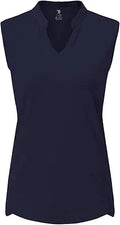 Rdruko Women's Golf Shirts Sleeveless Quick Dry V-Neck Activewear