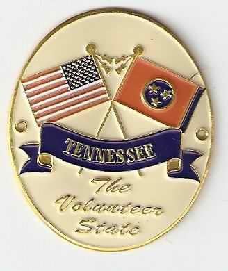 Tennessee & USA Flags Hiking Medallion - The Volunteer State Pride