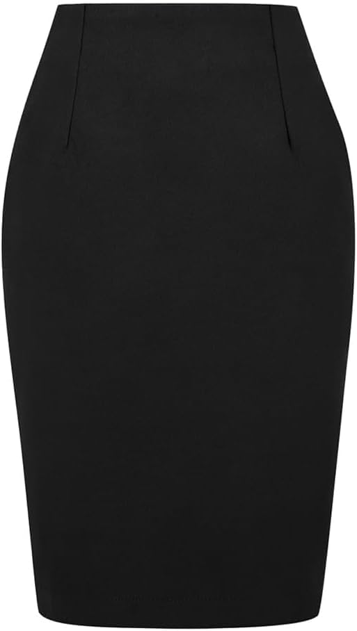 Wool Plaid Pencil Skirt for Women - High Waisted Bodycon Style