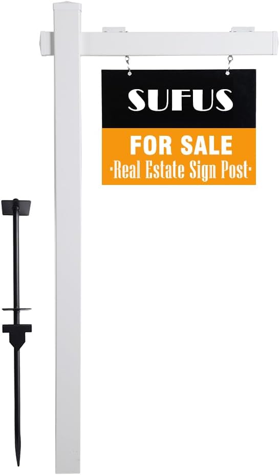 Vinyl PVC Real Estate Sign Post 6ft Tall for Open Houses