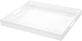 White Rectangular 18x20 in Acrylic Ottoman Tray - Versatile Serving
