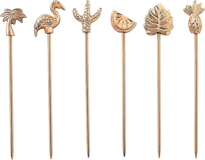 Reusable Rosegold Cocktail Picks for Men