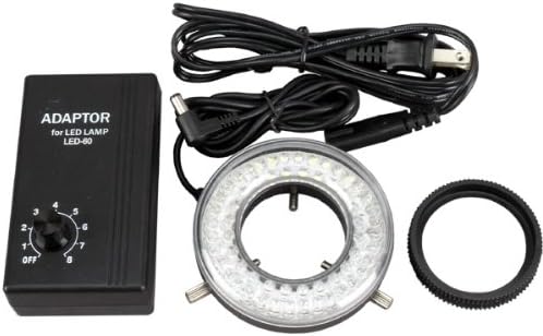 AmScope LED-60-YA 60 LED Microscope Ring Light for Clarity