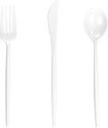 White Plastic Silverware Set 360pcs - Heavy Duty Disposable Cutlery