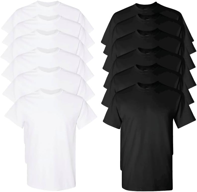 Everyday Tees 12 Pack Mens Cotton Crew Neck T-Shirts Bulk