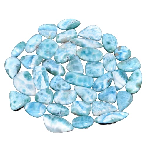 Natural Larimar Gemstone Cabochons for Unique Jewelry Making