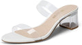 DREAM PAIRS Two Strap Open Toe Low Block Heels - Comfortable All-Day