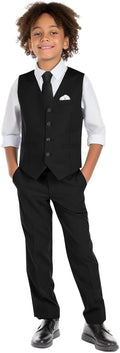 Boys' 6-Piece Formal Slim Fit Suit Set - Complete Dress Outfit 4-Piece