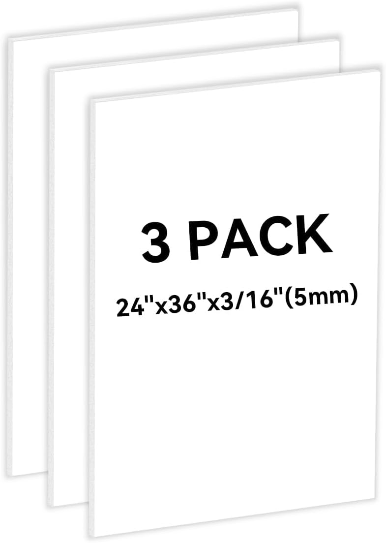 3PACK White Foam Board 24x36 for School Projects and Crafts