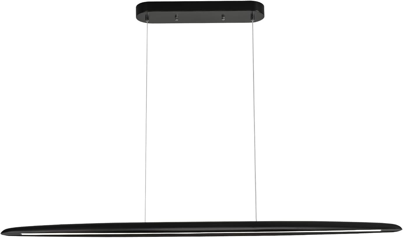 39in Wood LED Linear Pendant Light for Dining Room Elegance
