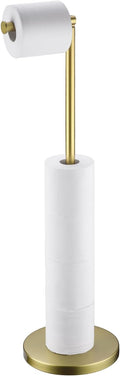 Bathroom Toilet Paper Holder Stand with Reserve - Stable Brushed Gold