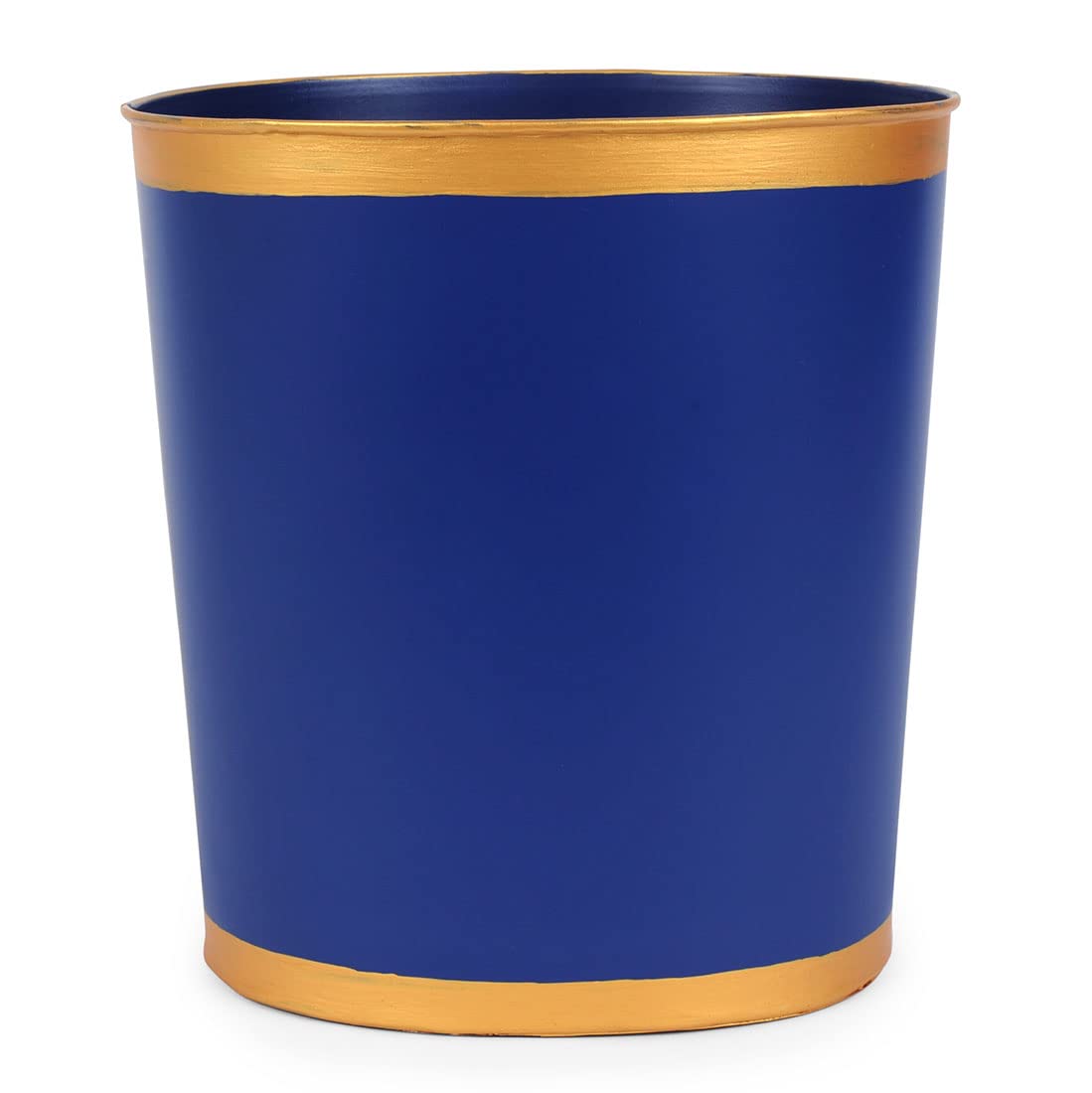 Jaye's Studio Mattie Line Oval Wastebasket with Gold Trim